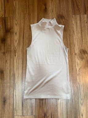 No Boundaries Cream Ribbed Mock Neck Tank
